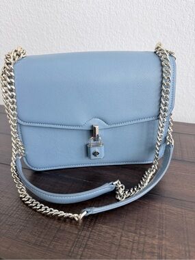 kate spade Powder Blue Leather Chain Crossbody